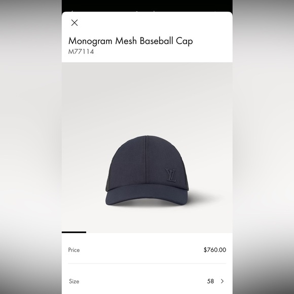 Louis Vuitton NWT’s black and grey monogram baseball cap..archived. Never worn, - Picture 11 of 11